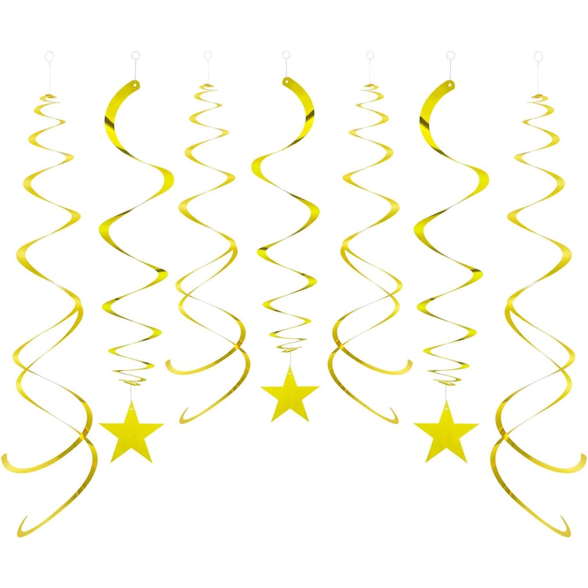 Aimto Gold Party Star Swirl Decorations, Foil Ceiling Hanging Swirl Decorations, Pack of 20