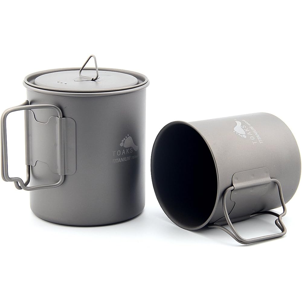 TOAKS Ultralight Titanium Cup Portable Titanium Water Mug (750ml and 450ml set)