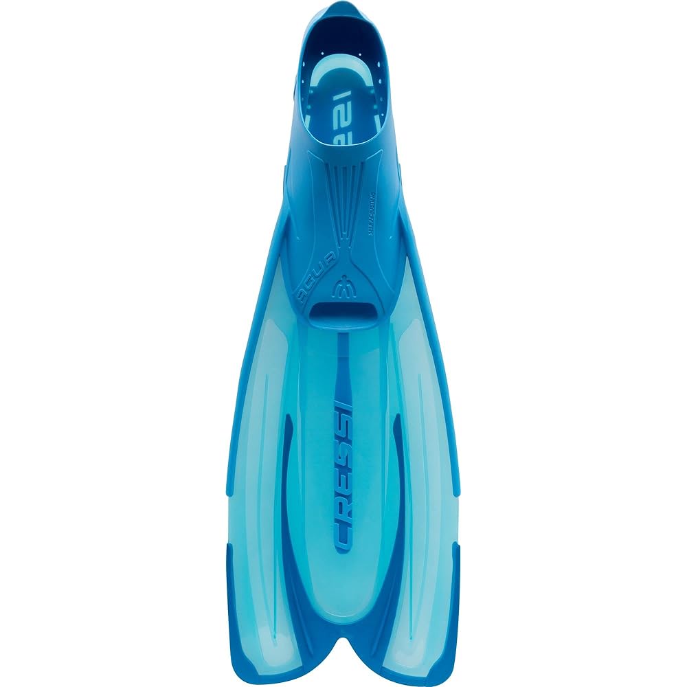 CRESSI Snorkeling Swim Fin [AGUA] Full Foot Long Blade Black [Genuine Product]