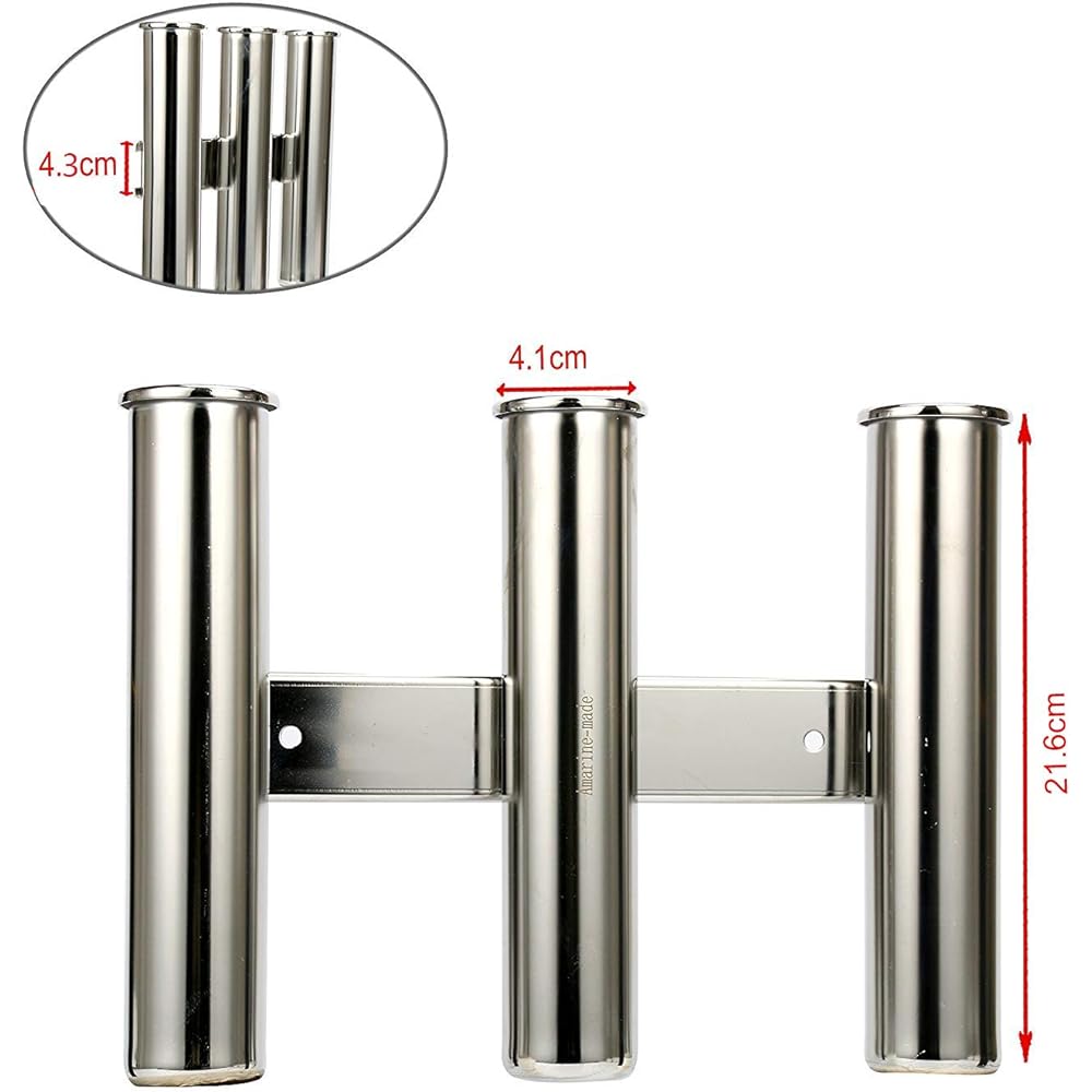 Amarine-made Fishing Rod Holder Stainless Steel 3 Rows 4 Rows Fishing Rod Stand Rod Holder Boat Supplies