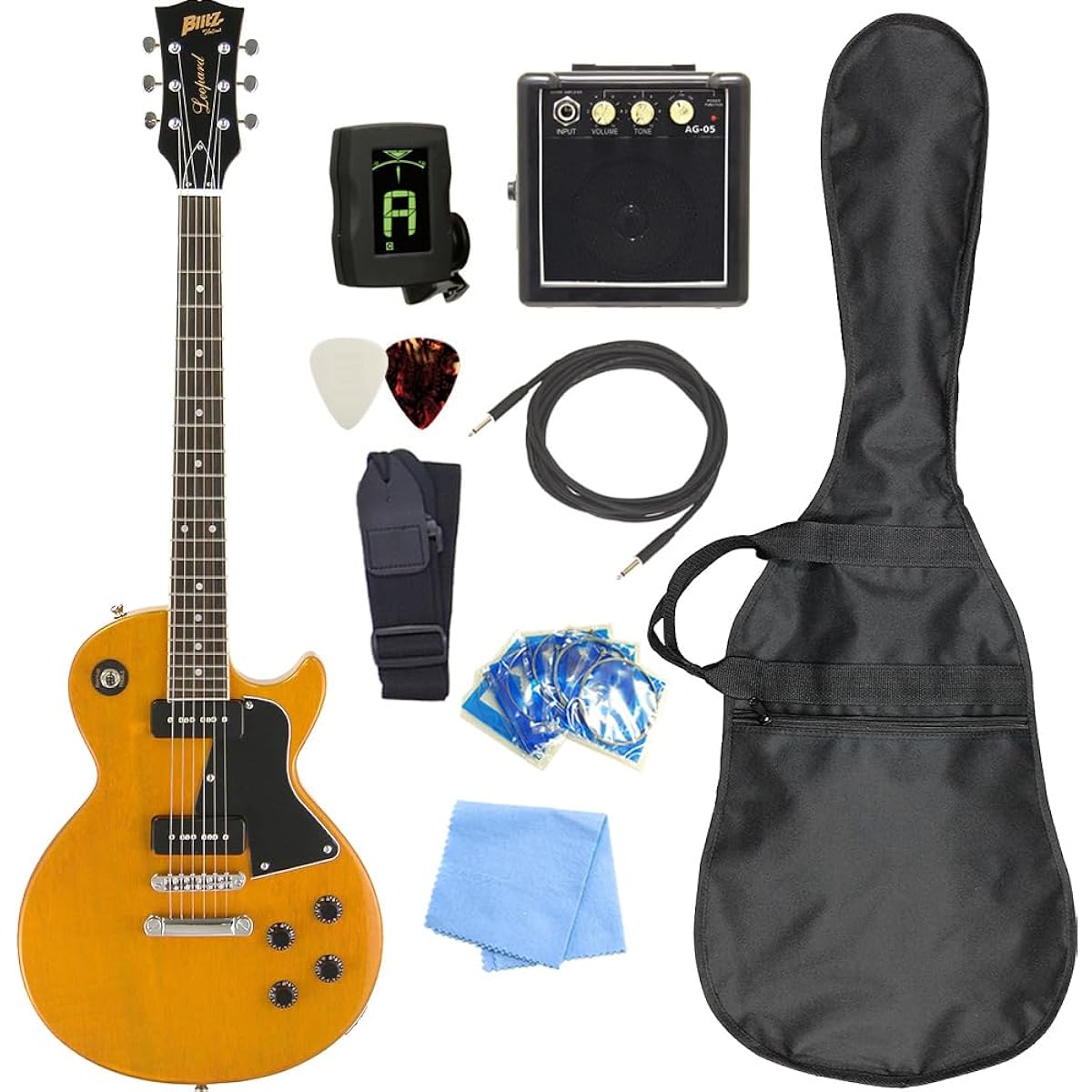 Electric guitar beginner set Les Paul Special type with mini amp 9-piece set Blitz BLP-SPL YL [98765]
