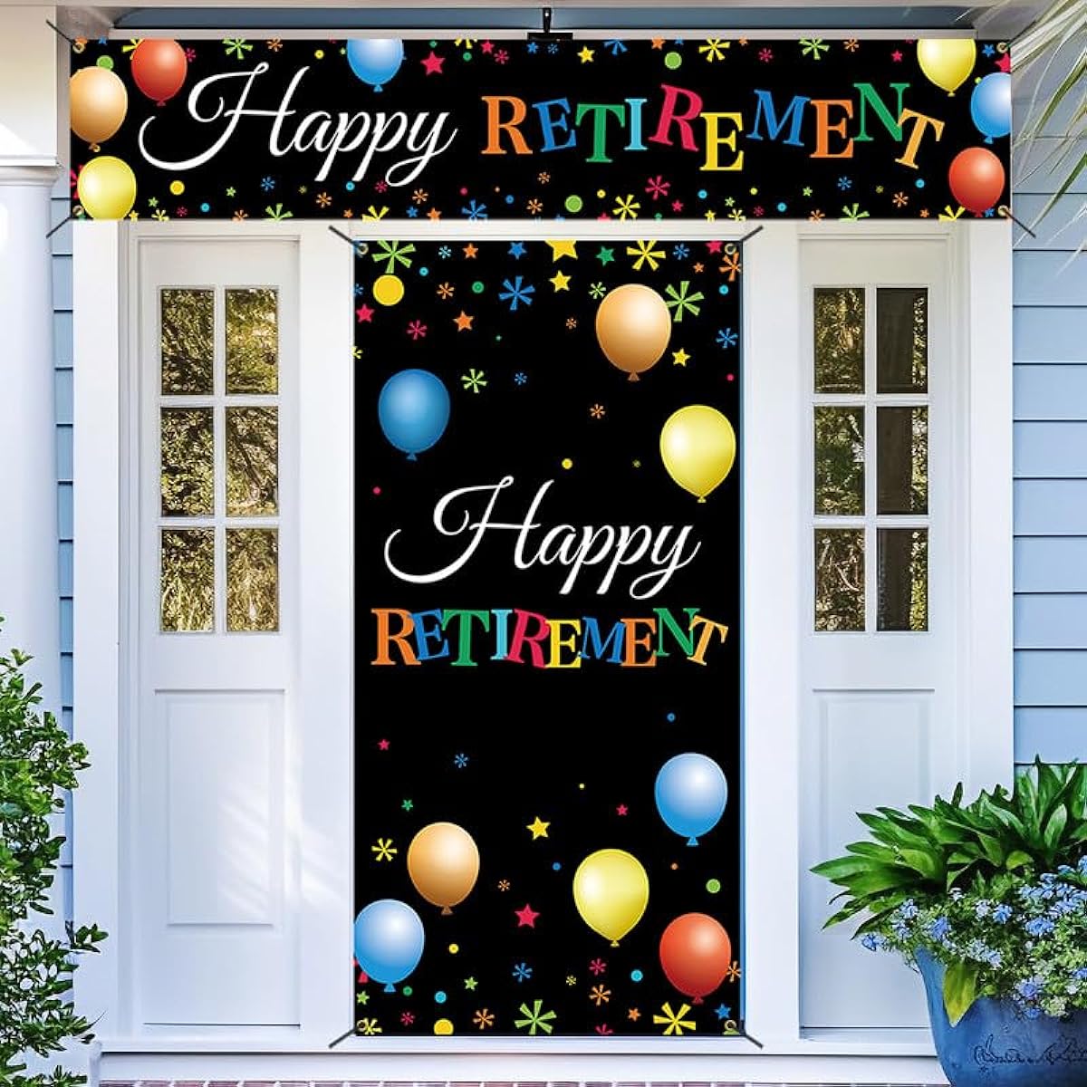 HTDZZI Happy Retirement Party Decor Retirement Door Banner Sign Backdrop Retirement Party Favors Women Men Teacher Retirement Farewell Decoration Gift