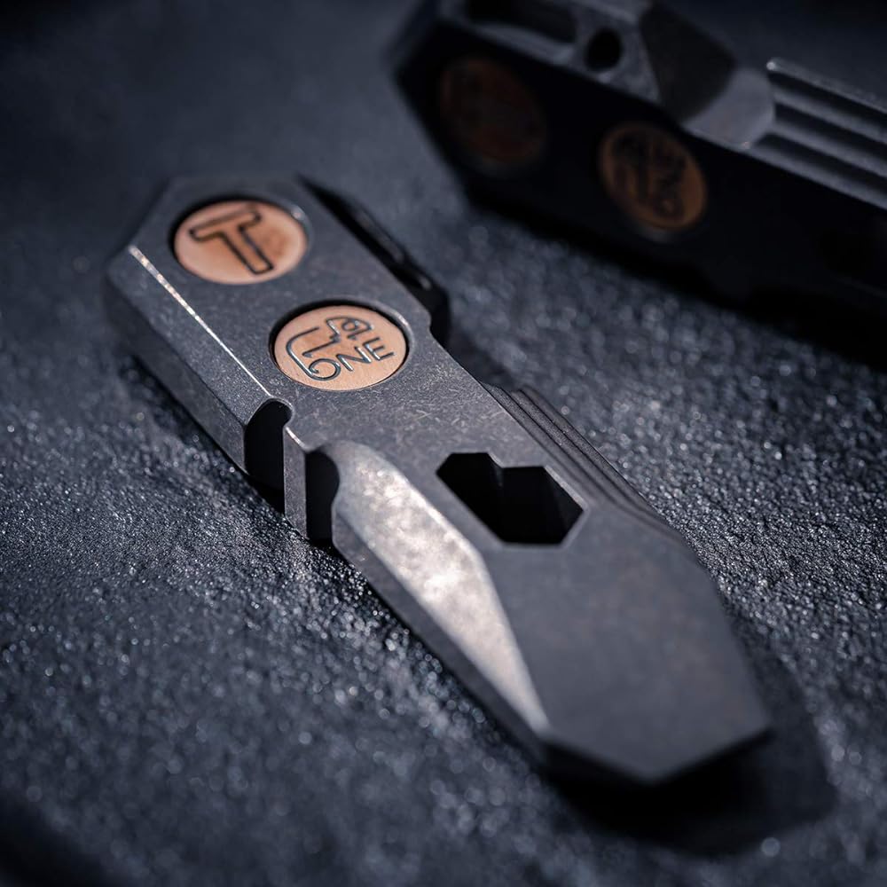 Hamans Titanium Pry Bar EDC Multi Tool Bottle Opener Screwdriver Function Keychain Tool Outdoor Gear