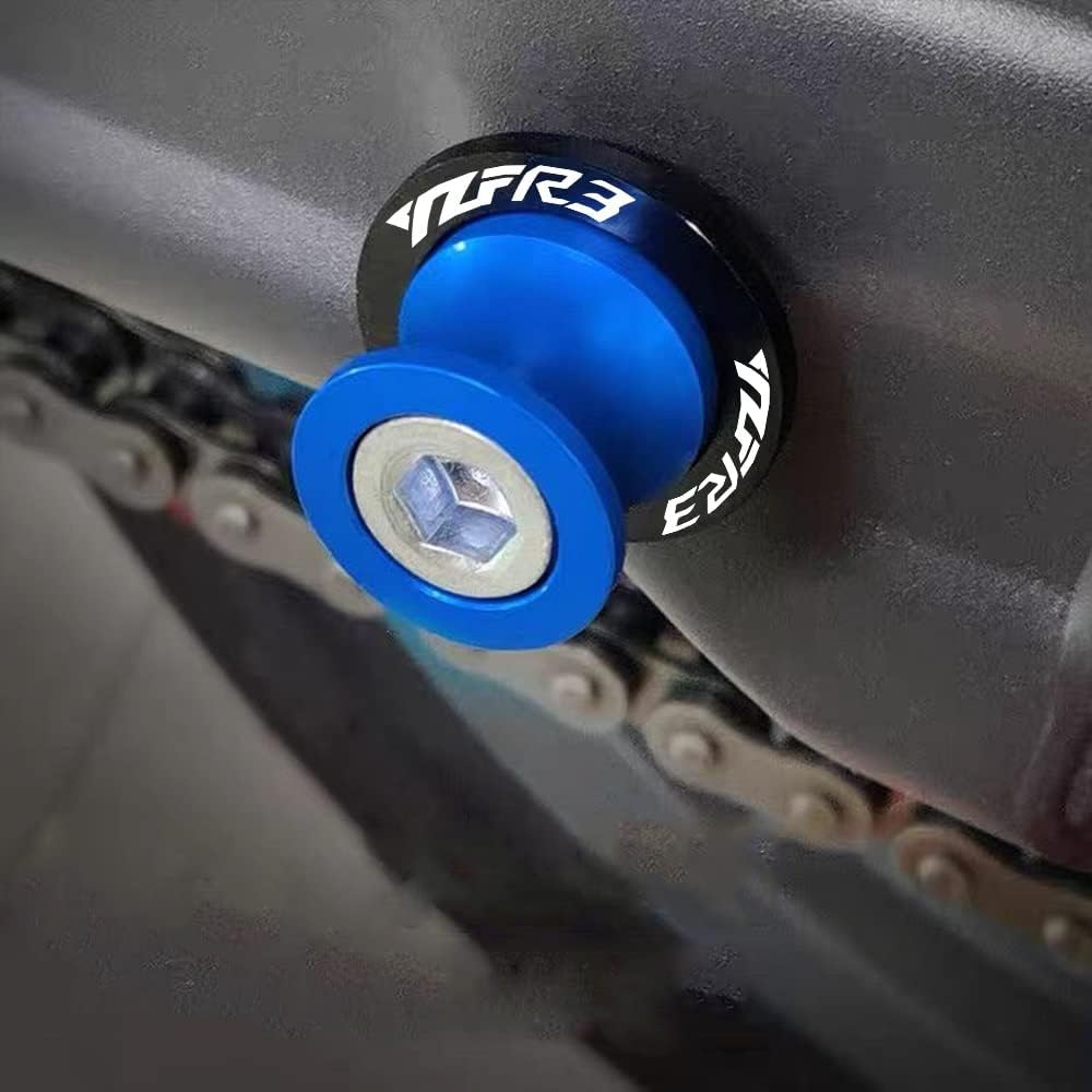 Swingarm Spool Stand Screw Slider Motorcycle CNC Parts Aluminum 6MM Swingarm Spool Stand Screw Slider For YA-MA-HA YZF-R3 YZFR3 2015 2016 2017 2018 2019 2020 (Color : Blue)