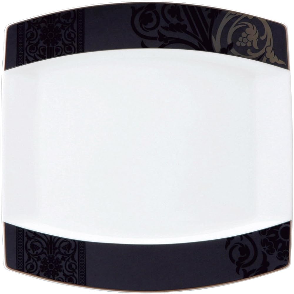 NARUMI Plate Dish Black Arabesque Black 23cm Meat 51106-5365