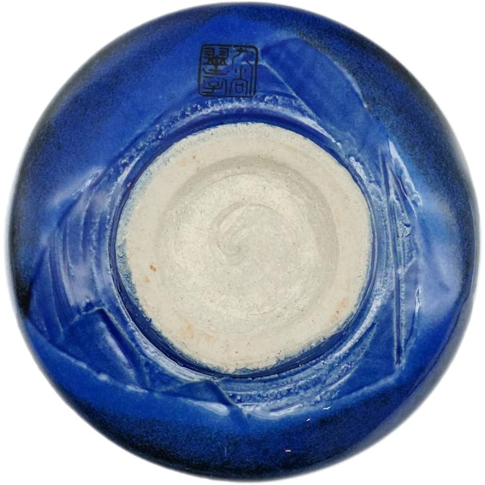 (Limited stock) Kutani ware matcha bowl, gold glaze, blue (in presentation box), pottery, made in Japan