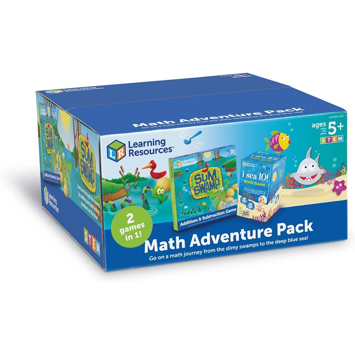 Learning Resources Math Adventure Pack Sum Swamp & I Sea 10 Games STEM Math Skills Ages 5+