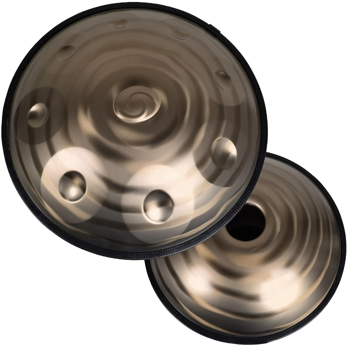 Handpan Drum D Minor 432Hz/440Hz 9 Tones 58cm Steel Drum Golden Helix Sound Healing Handpan Drum Personal Meditation Handpan Drum Instrument (Size: 440Hz)