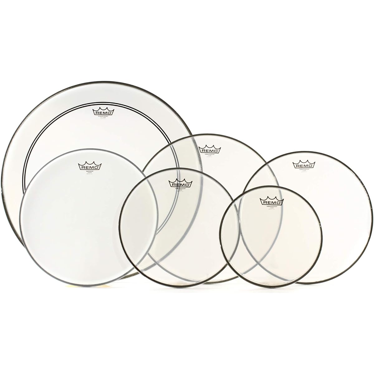 Remo Ambassador Complete Studio Drum Head Pro Pack - 10 12 14 16 22" Kick 14" Snare