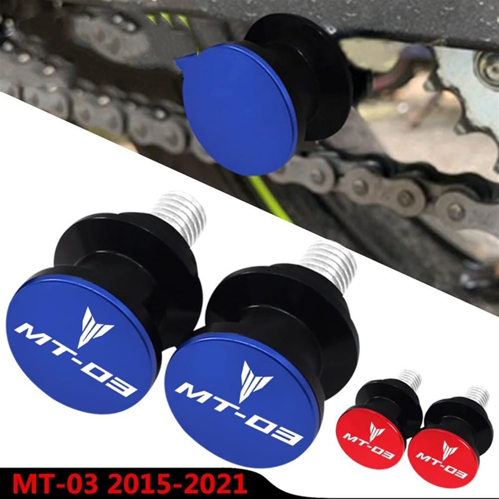 DEMUR Motorcycle CNC Aluminum Accessories Swing Arm Spool Slider 6mm Stand Screw Slider For Yamaha MT-03 MT03 Mt-03 2015-2020 Swing Arm Slider Spool (Size : Black)