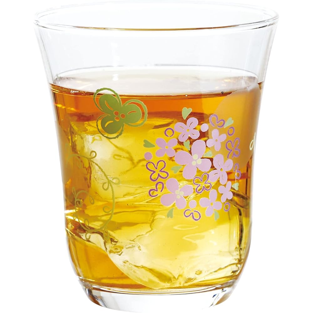 Toyo Sasaki Glass Tumbler Glass Set Decor Line Flower Violet Made in Japan Dishwasher Safe (Sold in Case) Purple 230ml G310-T295 Set of 4 x 16 pieces