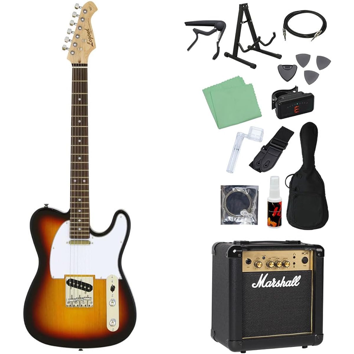 LEGEND LTE-Z Electric Guitar Beginner 14-piece Set [With Marshall Amplifier] 3TS Telecaster Type Legend