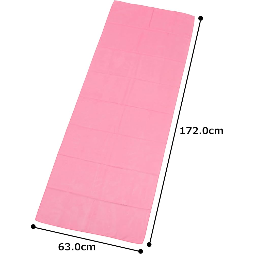 "Smooth Dry Yoga Mat Size" Rose 63cm x 172cm Photocatalyst Microfiber Asuka Towel Absorbent Quick Drying Antibacterial/Deodorizing Towel yoga-ROS
