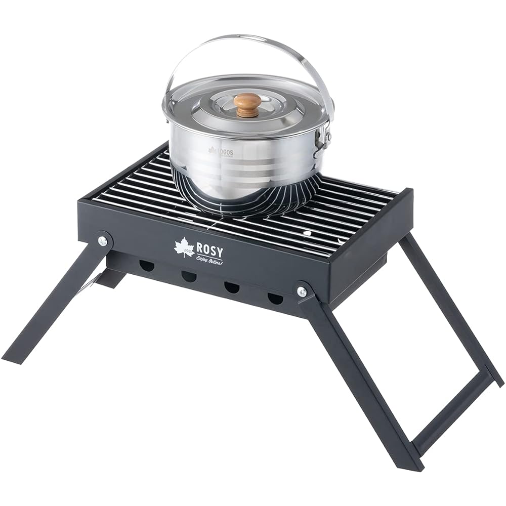 LOGOS ROSY Easy Cooking Grill 81064174 Black [When assembled] (approx.) Width 56 x Depth 23 x Height 23 cm