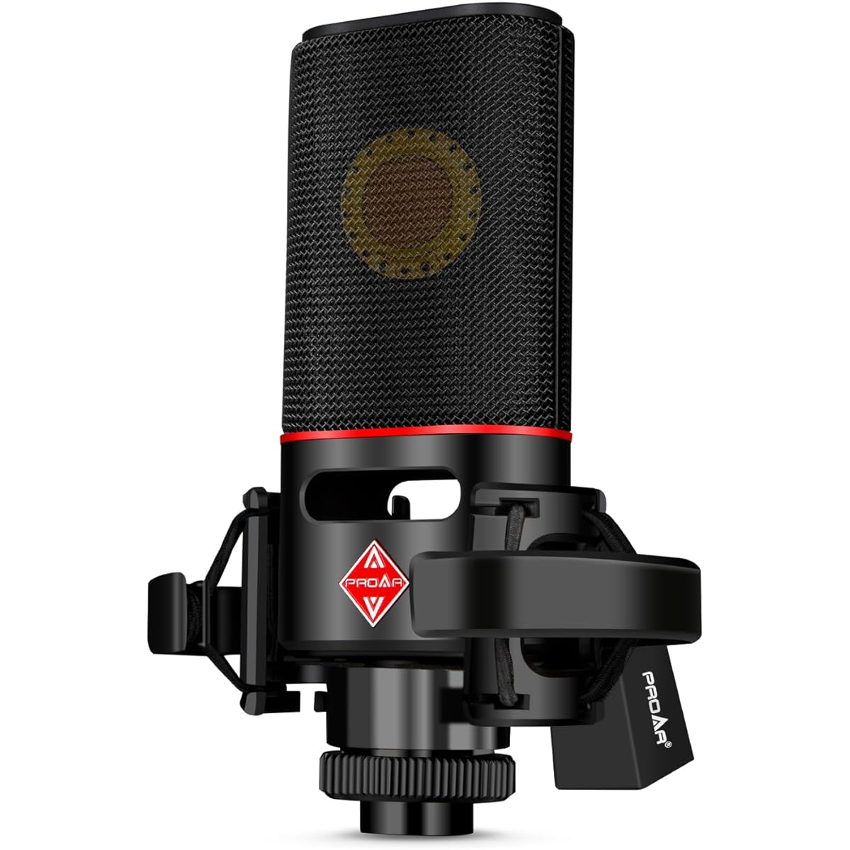 PROAR XLR Microphone Cardioid Condenser Microphone XLR with 32mm Large Diaphragm Computer PC Metal Professional Studio Mic for Recording Podcasting Streaming Gaming ASMR Voiceover Vocals