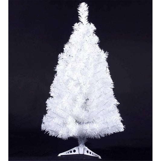 S-SSOY 3ft Christmas Tree, Artificial Christmas Pine Tree with PVC Leg Stand Base for Home Office Holiday Decorations, 90cm, White