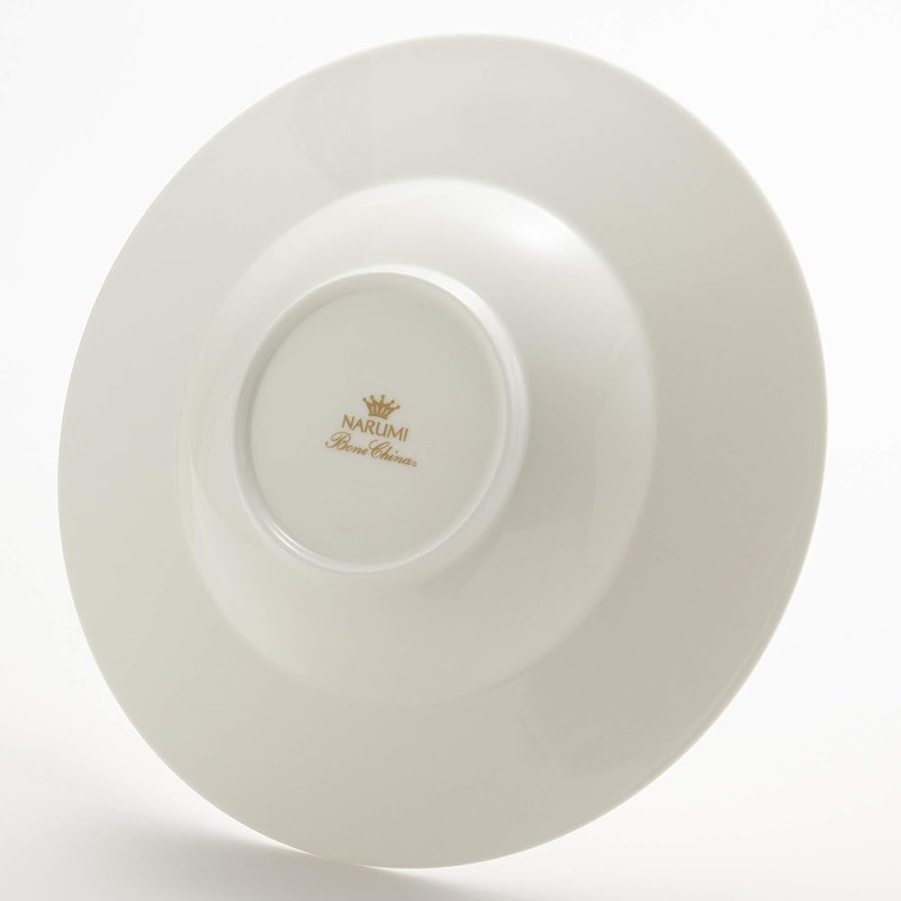 NARUMI Plate Aria 29cm White Simple Stylish Relief Rim Pasta Dish Deep Dish Microwave Warming Dishwasher Safe Gift Box Included 50763-5473