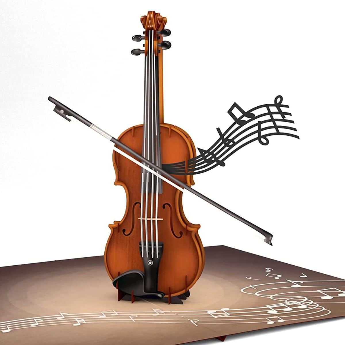 Liif Violin 3D Greeting Pop Up Card Musician Birthday Card Violinist Gift Band Violin Teacher Gift Student Gift Music School Graduation Symphony Concert Card String Instrument Message Note & Envelope Included Size 7 x 5 Inches
