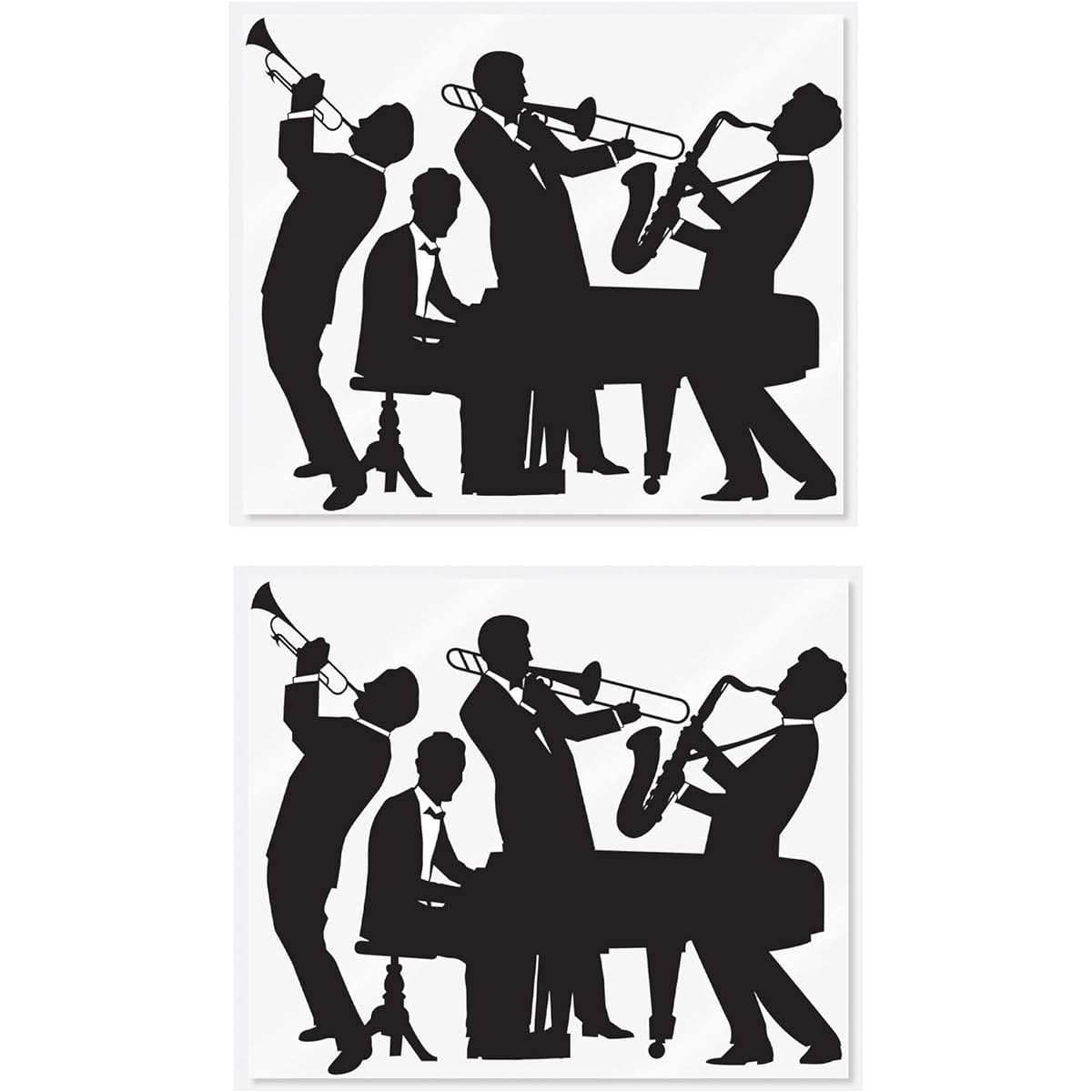 Beistle 2 Piece 20's Jazz Band Wall Backdrop Music Theme Party Mardi Gras Decorations Celebrating with You Since 1900 5' x 6' Black/White