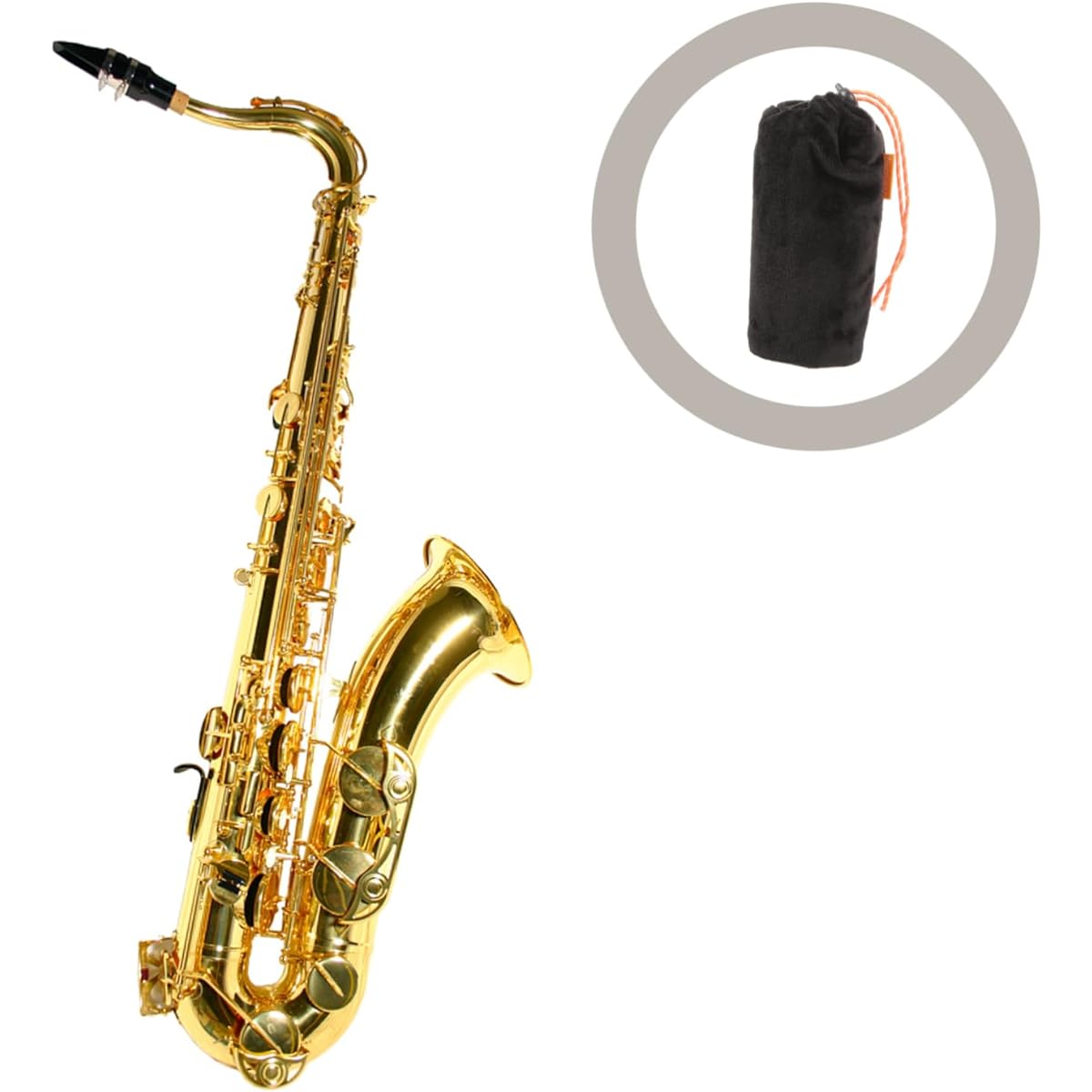 FUNOMOCYA Saxophone Mouthpiece Bag Mouthpiece Flannel Saxophone Saxophone Mouthpiece Pouch Vent Pipe Carry Bag Velvet Bag Kit Antistatic Black Mouthpiece Bag