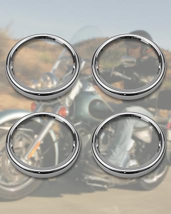 9 Pieces Stereo Accent Speedometer Speaker Trim Ring Kit for Harley-Davidson Electra Street Road Glide 1986-2013