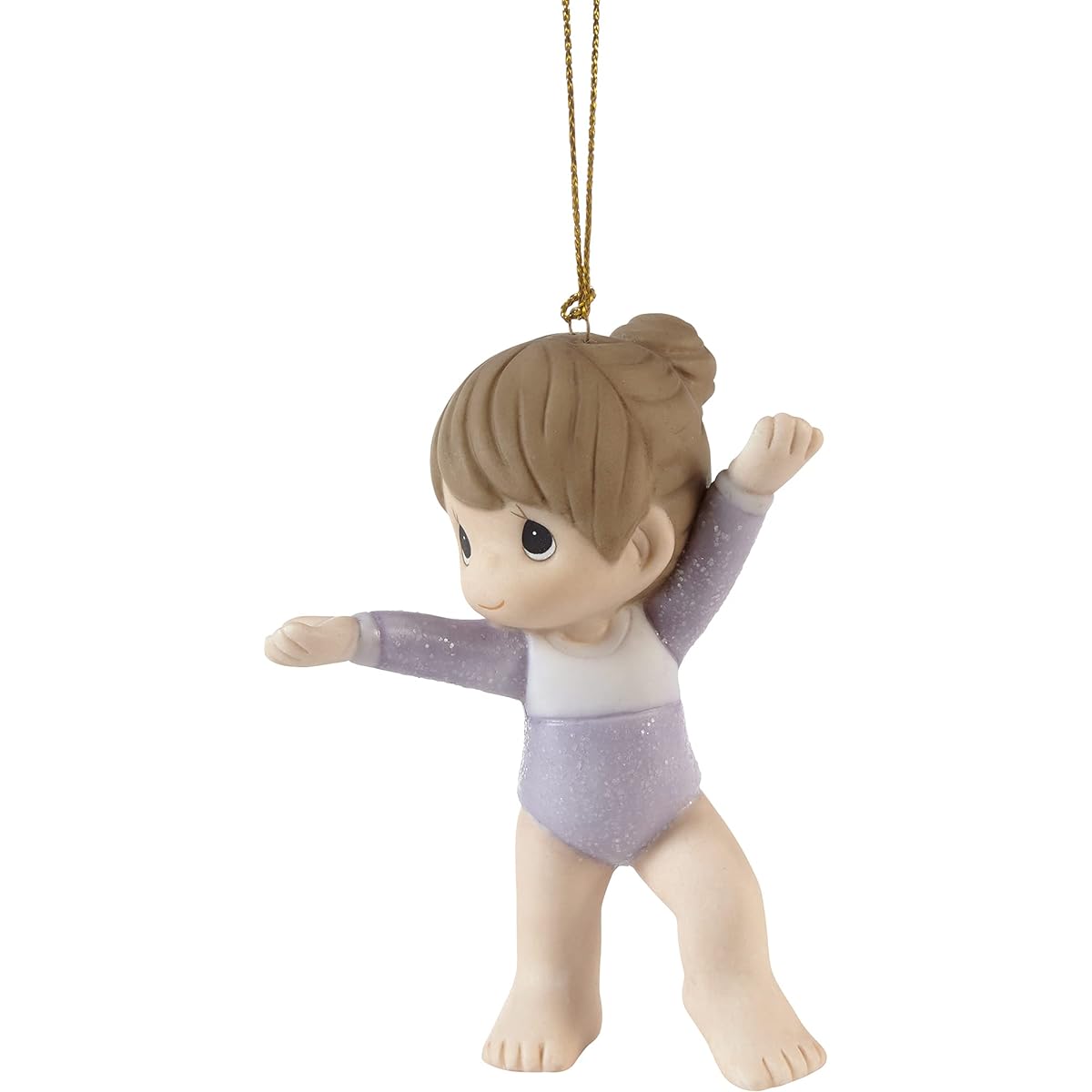 Precious Moments 211036 Greatness is Already Inside You Brunette Bisque Porcelain Ornament White
