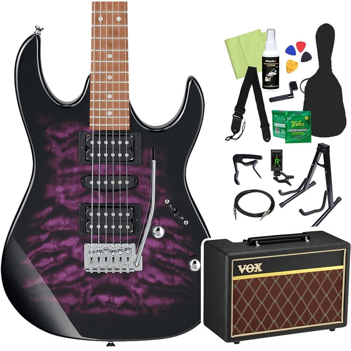 Gio Ibanez GRX70QA Electric Guitar Beginner 14-piece Set [With VOX Amplifier] TVT Gio Ibanez