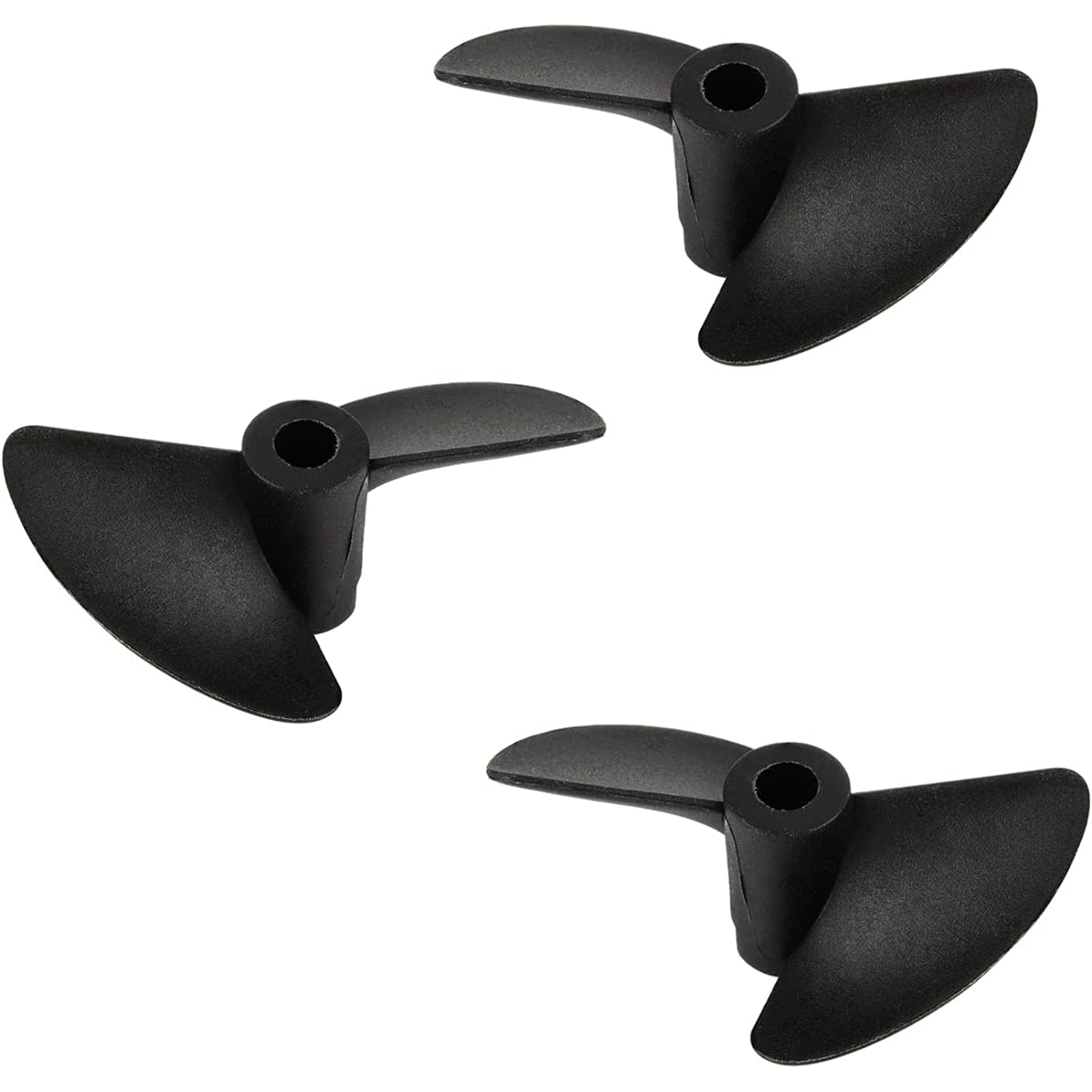 Heyiarbeit RC Boat Propellers, 2-Blade Propeller Hole 4.8mm Diameter 45mm Plastic CW for RC Boat Model Boat Black 3pcs