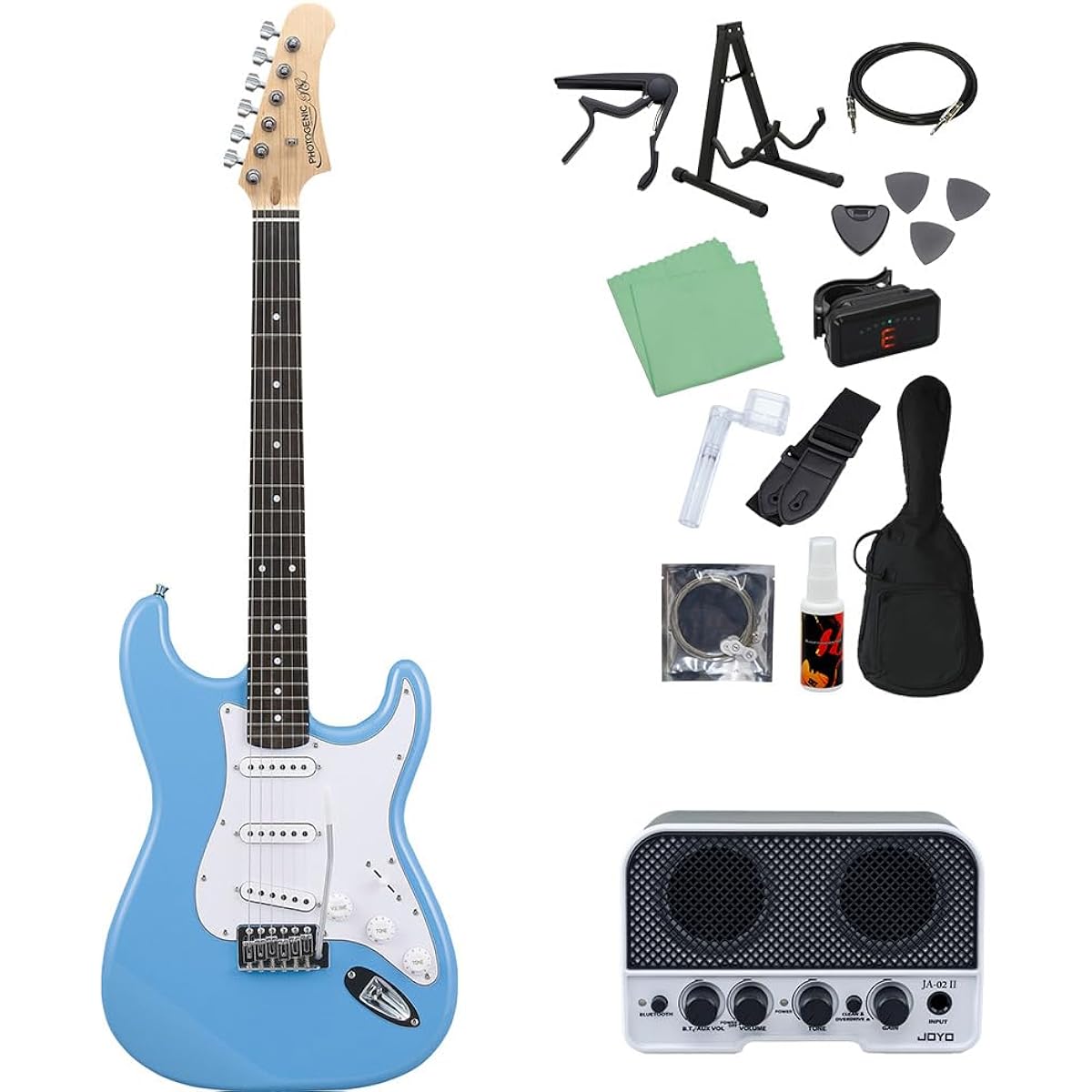 Photogenic ST-180 UBL 14-piece electric guitar beginner set [with Bluetooth mini amp] Stratocaster type Photogenic