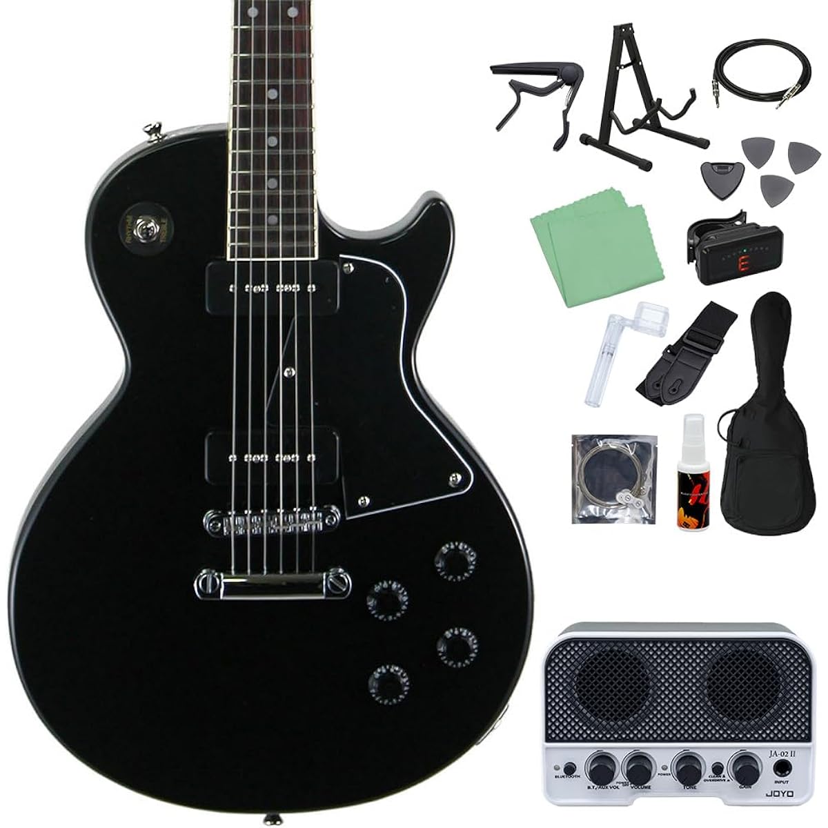 Blitz by AriaProII BLP-SPL BK Electric Guitar Beginner 14-piece Set [Includes Bluetooth Mini Amplifier] Les Paul Special Black Blitz