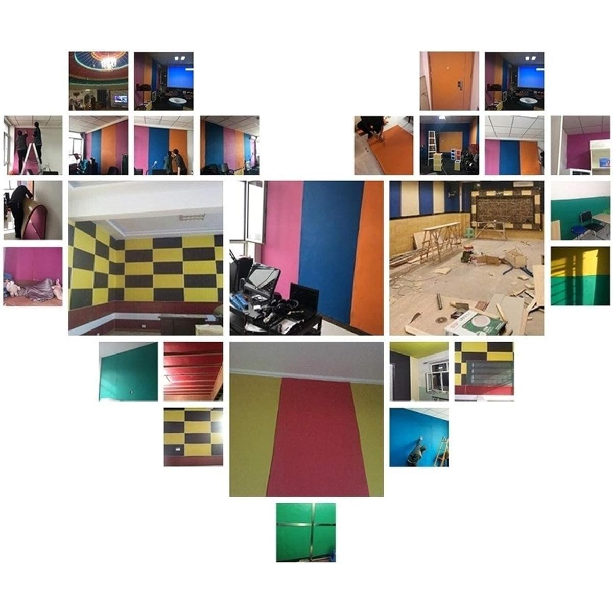 2M Family Sound Absorbing Cotton, Black Environmental Protection Soundproofing Cotton Acoustic Room Treatment Office Conference Room Soundproofing Foam