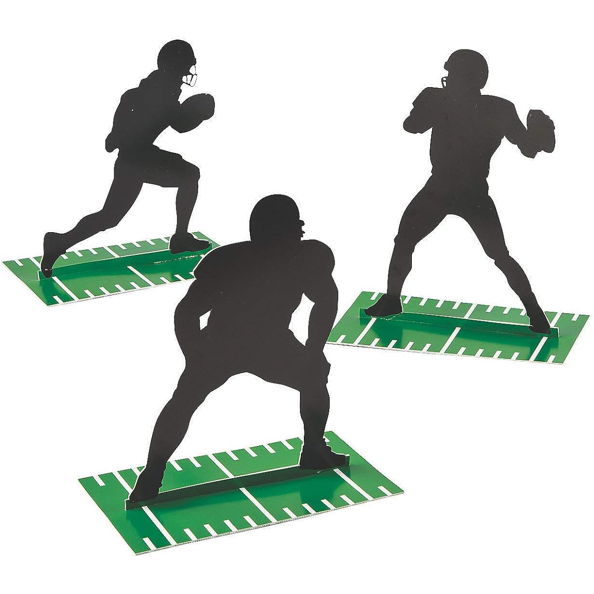 Football Player Silhouette Centerpiece (Set of 3) Party Decoration