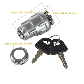 HMY Ignition Starter Switch with 3 Positions 3 Terminals 2 Keys for Car Motorcycle Tractor Forklift Truck Scooter Trailer Agriculture Modified Vehicle 50cc 90cc 110cc 125cc 150cc 250cc Pit Quad