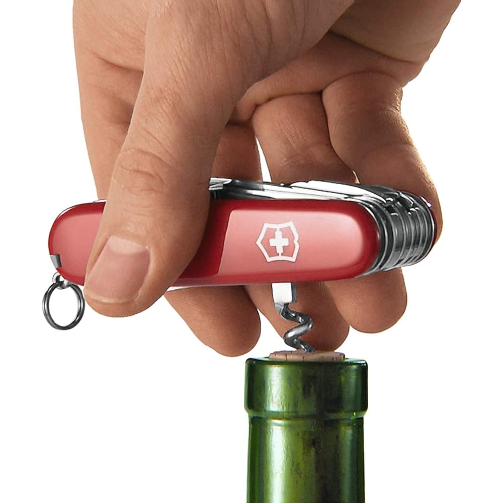 VICTORINOX Alpinia MWC Red Swiss Army Knife Multifunctional Knife Camping Mountain Climbing Disaster Prevention Equipment Large Wave Blade Corkscrew Equipped with Key Ring Swiss Made Multi Tool with 3 Functions [Domestic Genuine Product] 0.8321.MWC