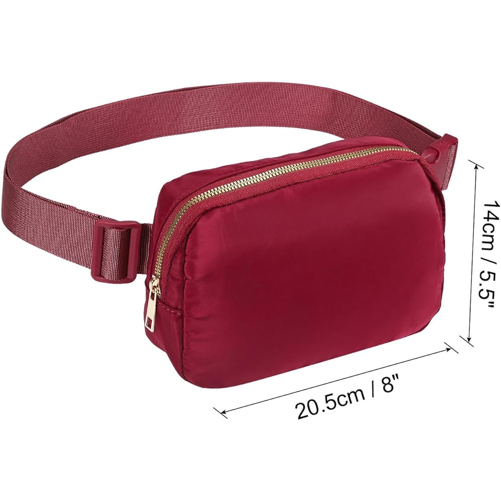 PATIKIL Fanny Pack Waterproof Belt Bag Men & Women Adjustable Crossbody Bag Waist Bag for Running Travel Workout Wine Red