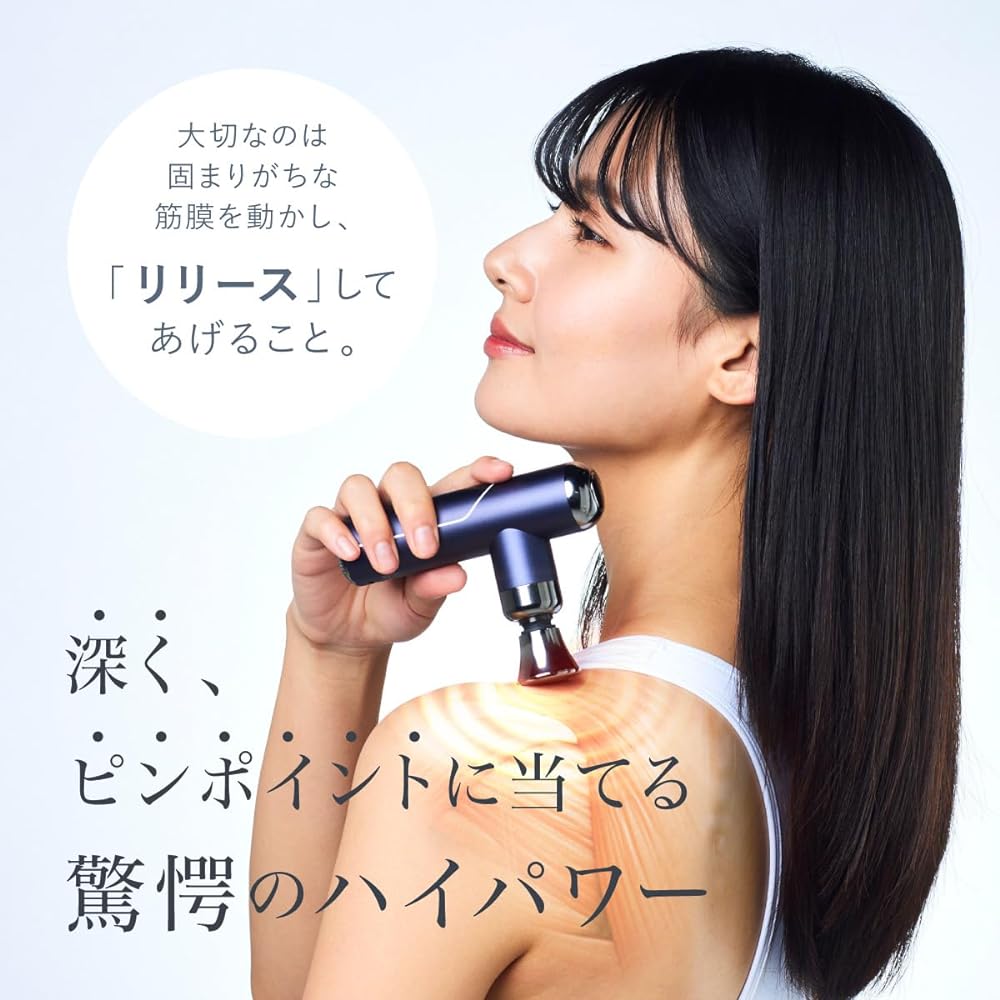 wavewave wave wave mini fascia release gun, mini fascia gun, 5 levels of powerful vibration, release gun, 230g, small, whole body refreshment tool, pocket size, Valentine's Day gift, comes with 4 types of heads, comes with Japanese instruction manual, pe