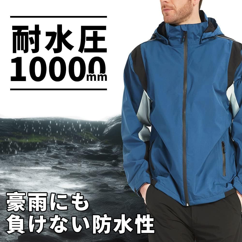 Aoki Outdoor Rain Wear, Rain Suit, Top and Bottom Set, Golf Wear, Windbreaker, Mountain Parka, Waterproof, Men's Kappa, Breathable, Waterproof, Windproof, Lightweight