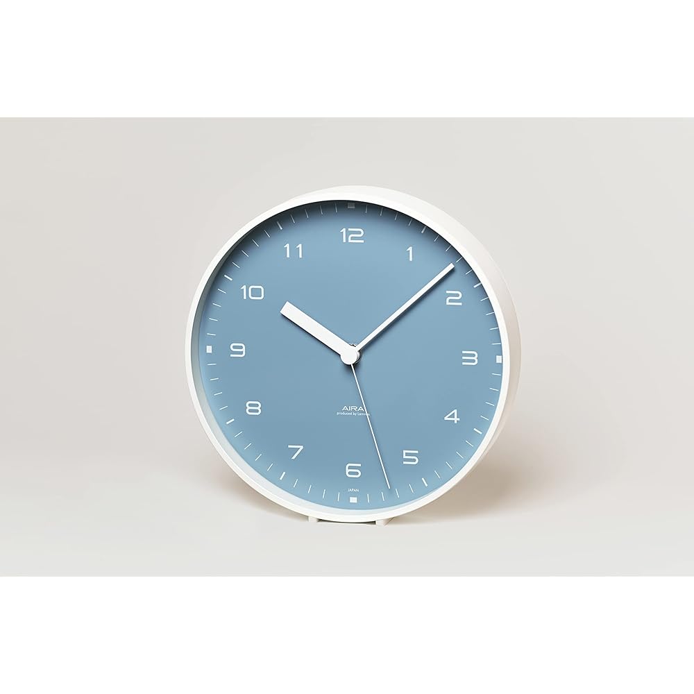 Lemnos Wall Clock AIRA Analog Aluminum Light Blue Light Blue LC18-03 LBL Lemnos φ200×d40mm