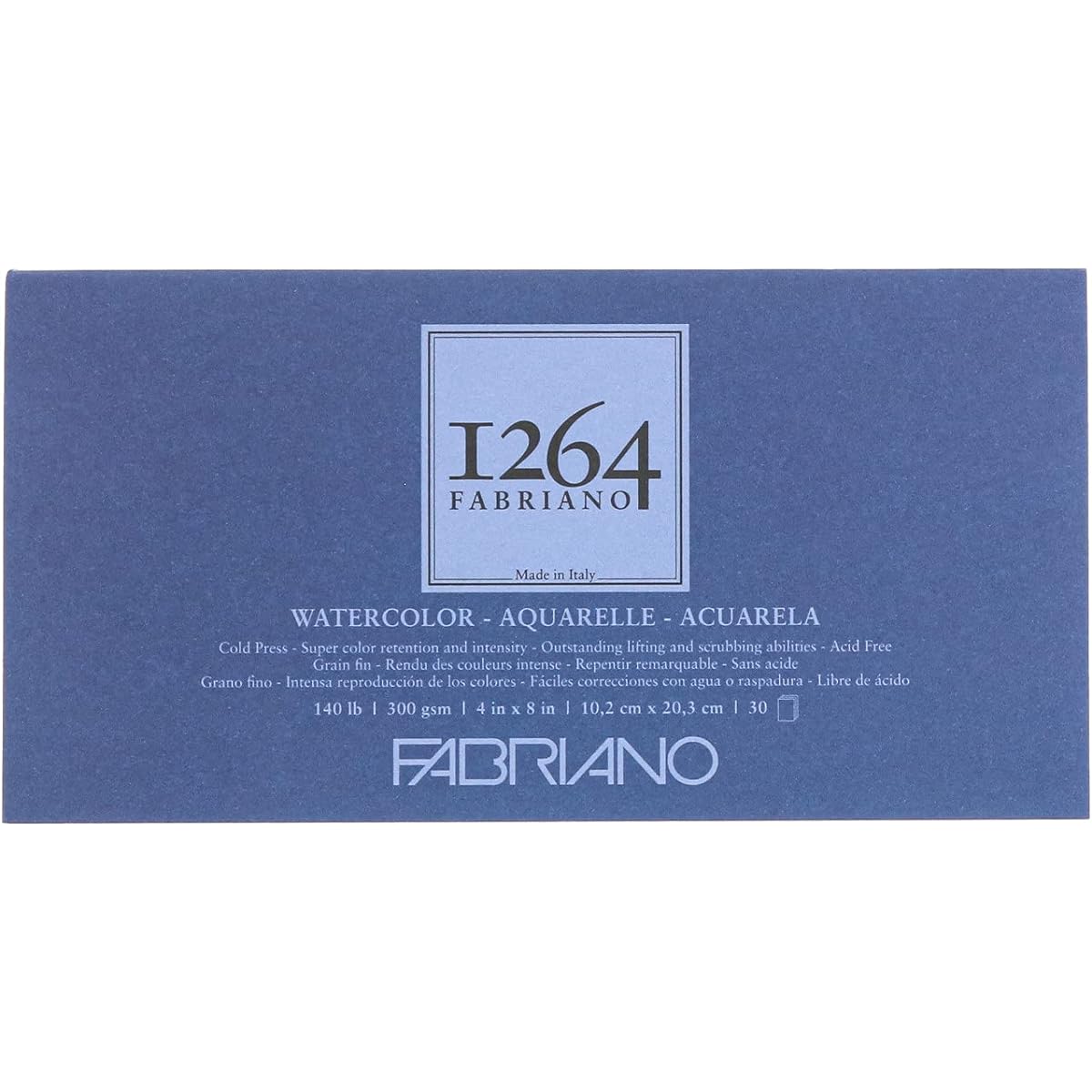 Fabriano 1264 Watercolor Pad 4" x 8" Adhesive Bound