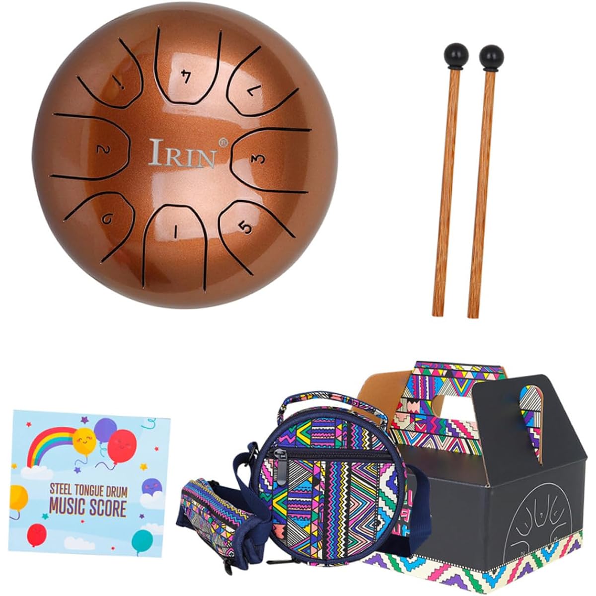VINTORKY 1 Set Wangyou Drum Ether Drum Portable Drum Beginner Tongue Drum Panda Drum Steel Children's Tongue Drum Handpan Tank Drum Fantastic Drum Set c-key Handpan Drum 6 Note Ha