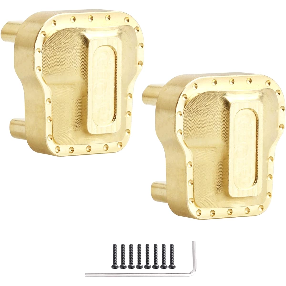 CrazyHobby Brass Diff Cover Front & Rear Axle Cover Traxxas 1/18 TRX-4M Upgrade Parts 18.4g (Gold)