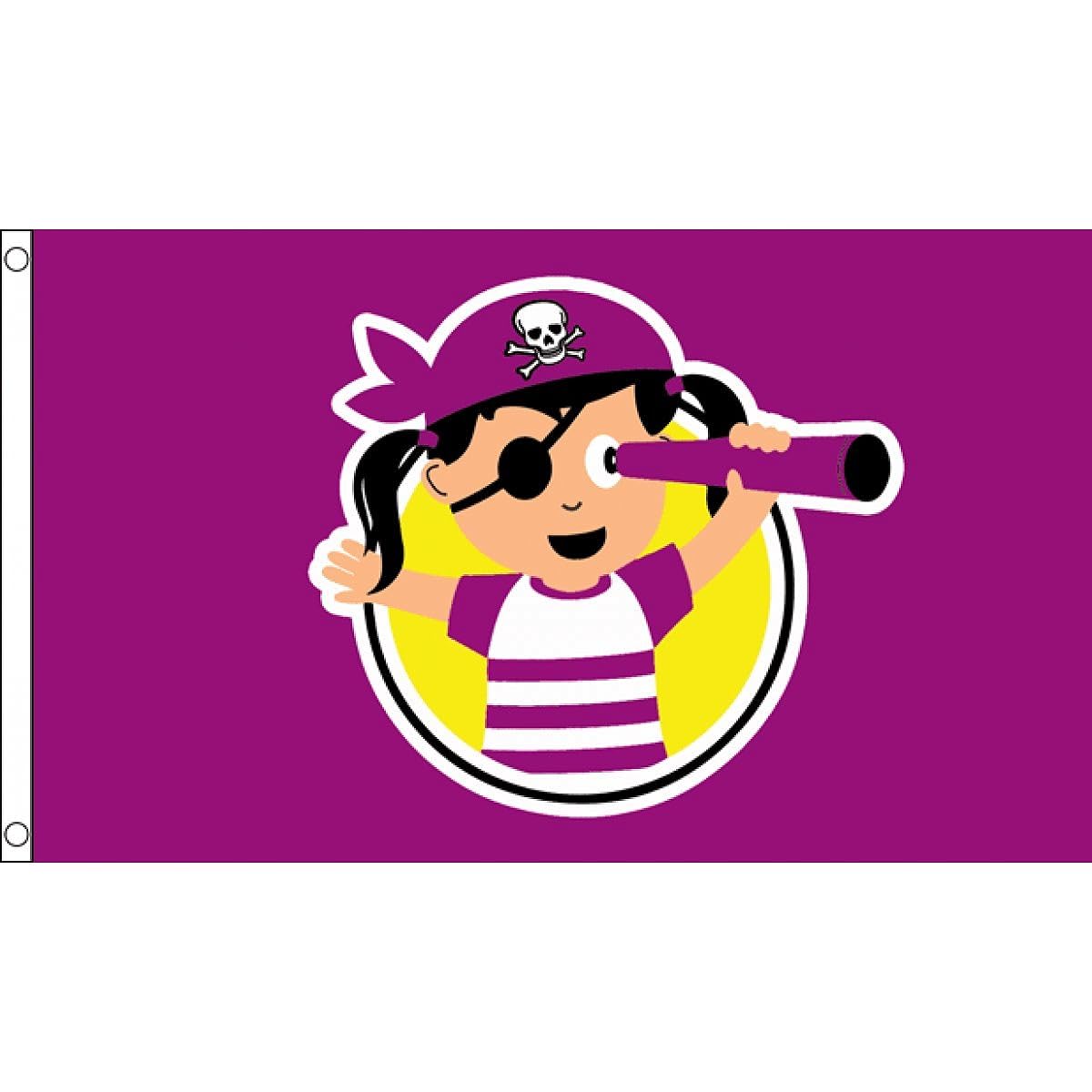 AZ FLAG Pirate Kids Girls Flag 2ft x 3ft - Young Pirate Flag 60 x 90 cm - Banner 2x3ft