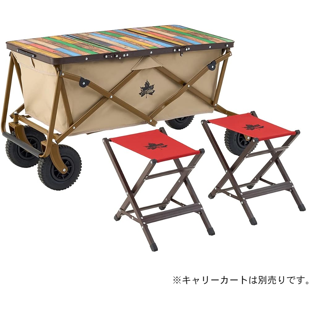 LOGOS Old Wooden Washable Cart Table Set 2 73188046 Brown [Top] (Approx.) Width 101 x Depth 53cm [Chair] (Approx.) Width 29 x Depth 35 x Height 36cm