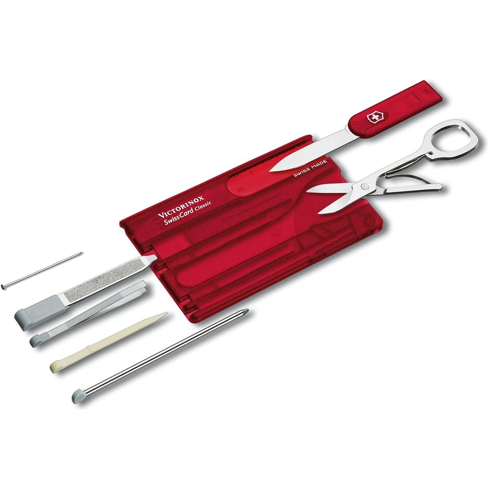 VICTORINOX Swiss Card Classic All 3 Colors Multifunctional Stationery Stationery Scissors Ballpoint Pen Included Swiss Made Multitool with 10 Functions Design Award Winning Small Compact [Domestic Genuine Product]