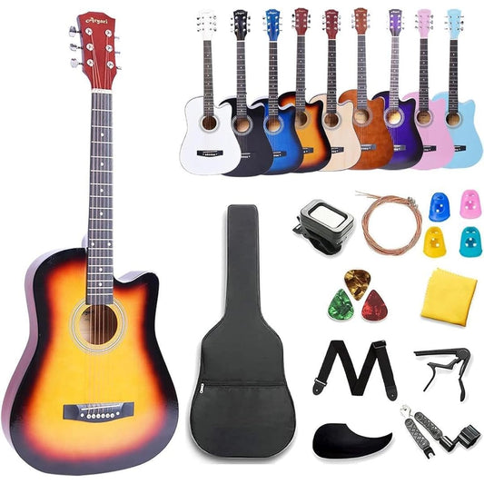 343 38 inch acoustic guitar beginner set for students, children and adults CR