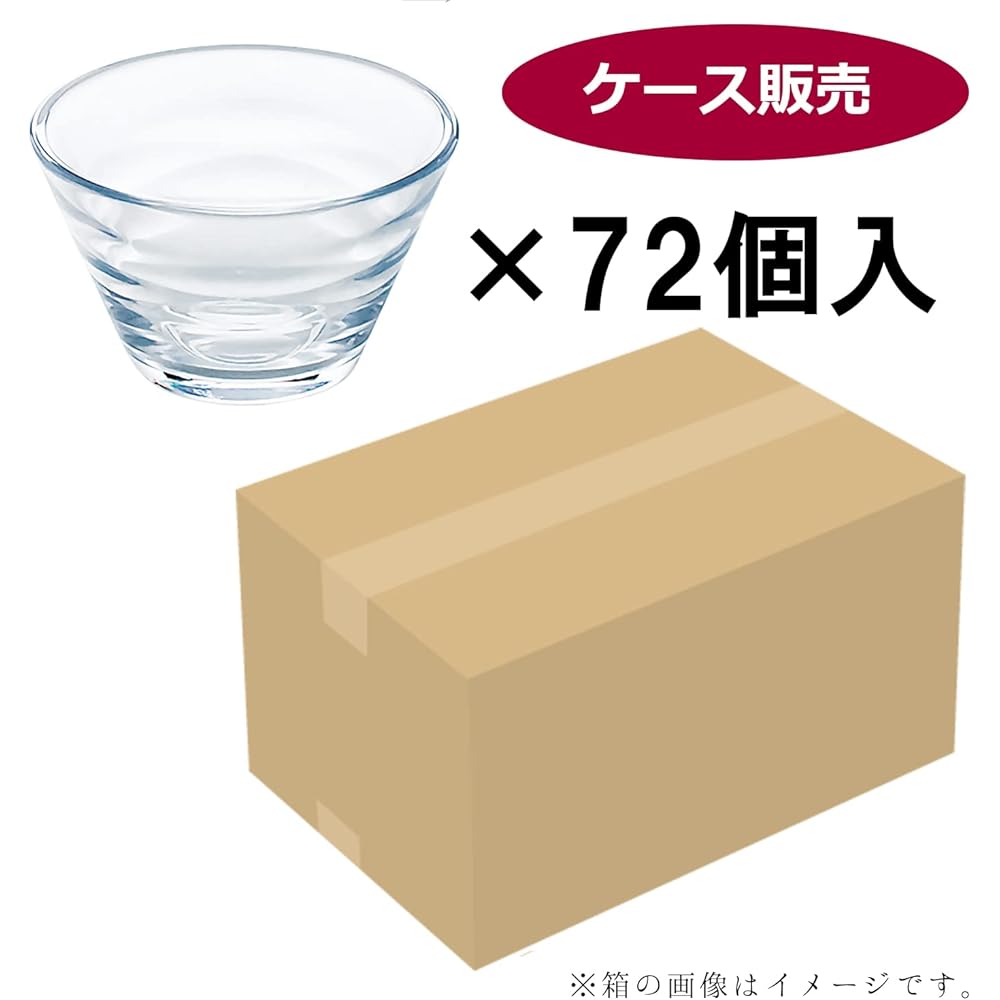 Toyo Sasaki Glass Small Bowl Ruffin Amuse Ball Made in Japan Dishwasher Safe (Sold in Case) Clear Approx. φ6.8 x 4.1cm, Maximum Diameter Approx. 6.8cm, 72 pieces P-53304