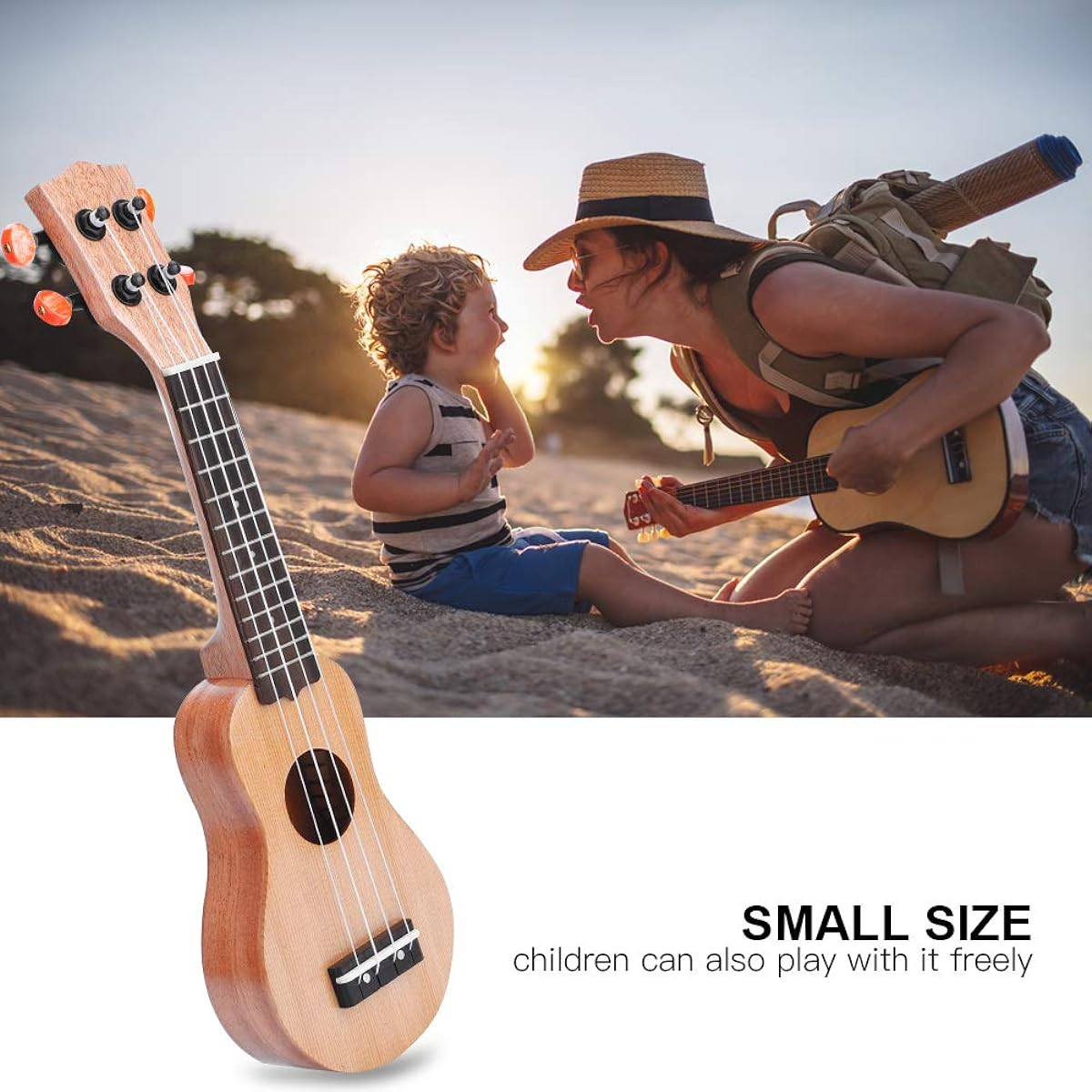 ukelele Beginner 17" Portable Akamatsu Ukulele Solid Mini Travel Guitar with Bag Concert Ukulele Baritone Ukulele