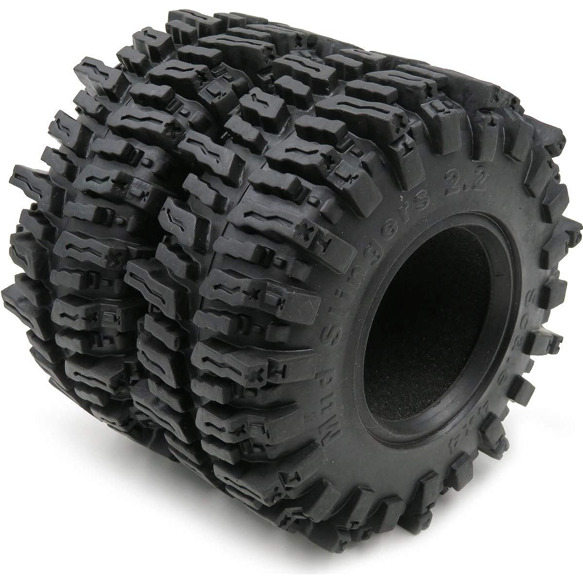 2pcs RC 2.2 Mud Slinger Tires Crawler Tires 124mm/4.88inch Height Fit for 2.2 Beadlock Wheel Rims