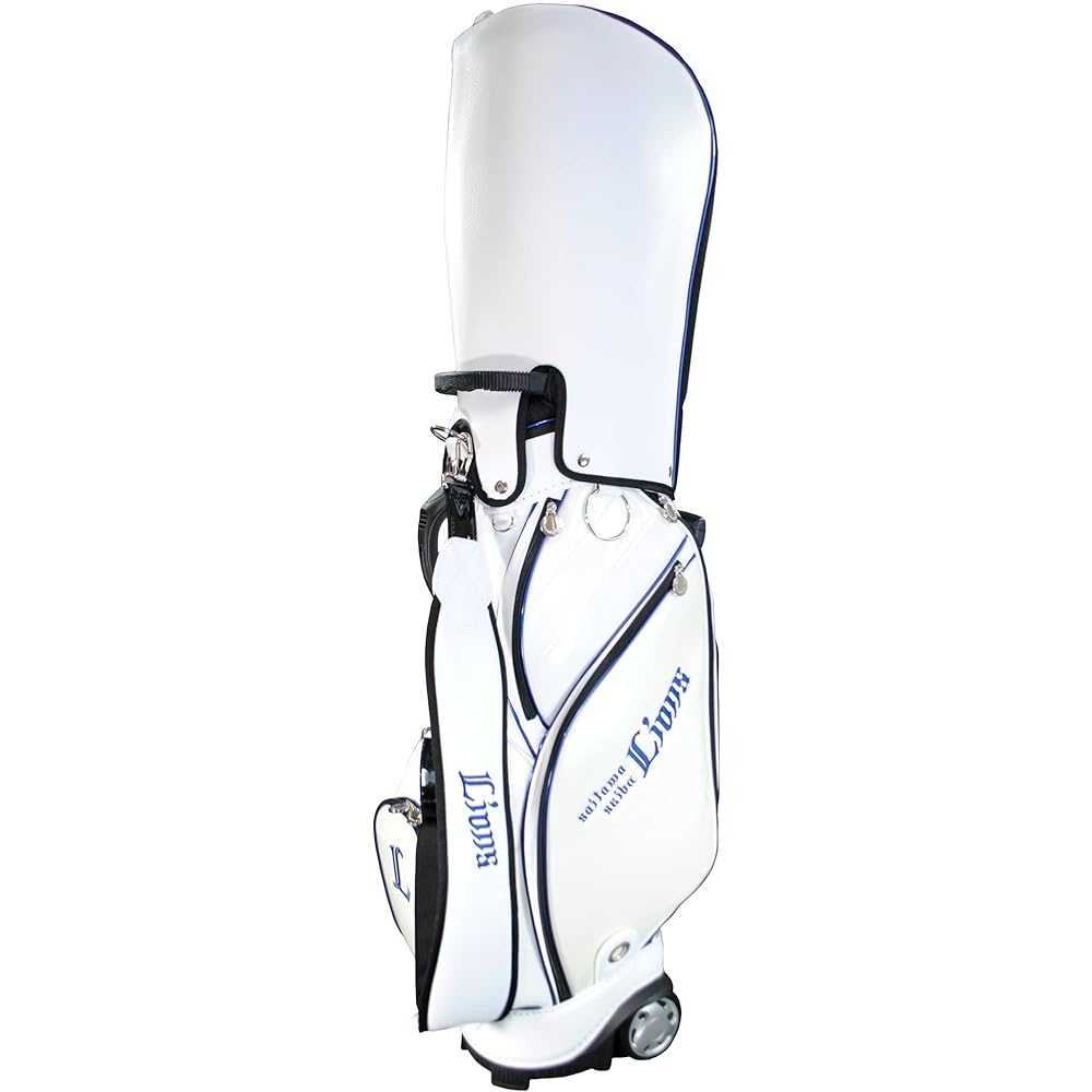 LEZAX Saitama Seibu Lions 9.0 Type Caddy Bag with Casters White SLCB-2438