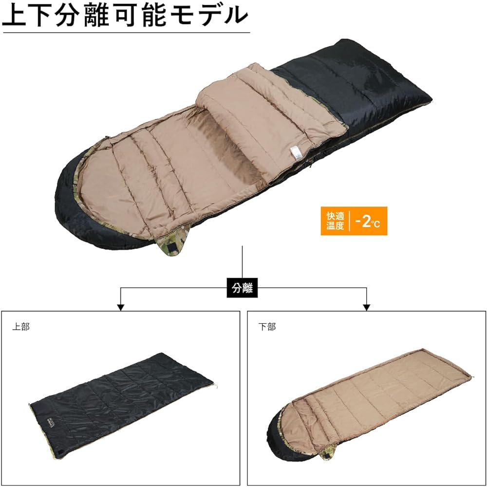Snugpak Sleeping Bag, Sleeping Bag, Base Camp, Adaptable System, Black x Desert Tan, Compatible with 3 seasons, Spring, Summer, Autumn, Washable [Comfortable use temperature -2 degrees] (Japanese genuine product)